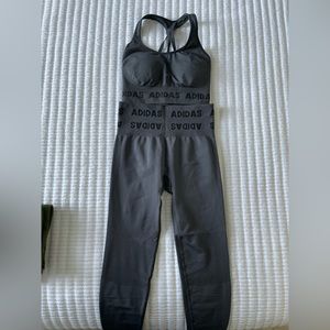 Adidas matching sports bra and leggings set